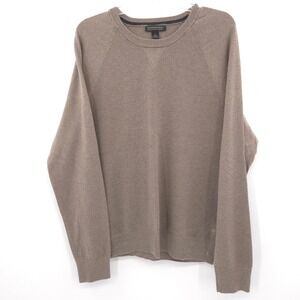 Banana Republic Cotton Cashmere Sweater Mens Large Brown Crewneck Raglan